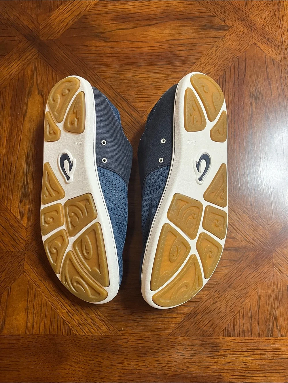 OluKai Men's Navy & White Perforated Slip-On Loafers
